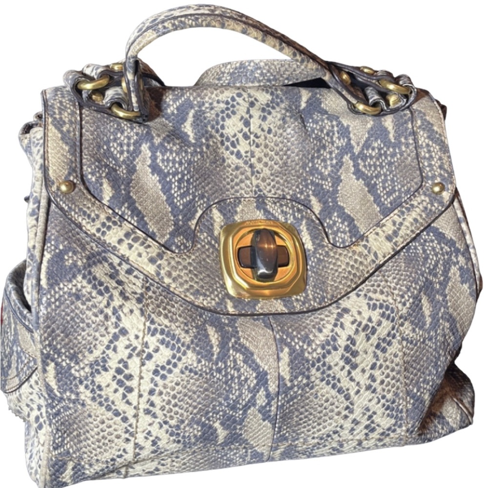 B Makowsky Snake Skin Print Bag